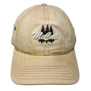McCall Golf Club Slideback Baseball Cap Brown OS Adjustable Embroidered Ivory